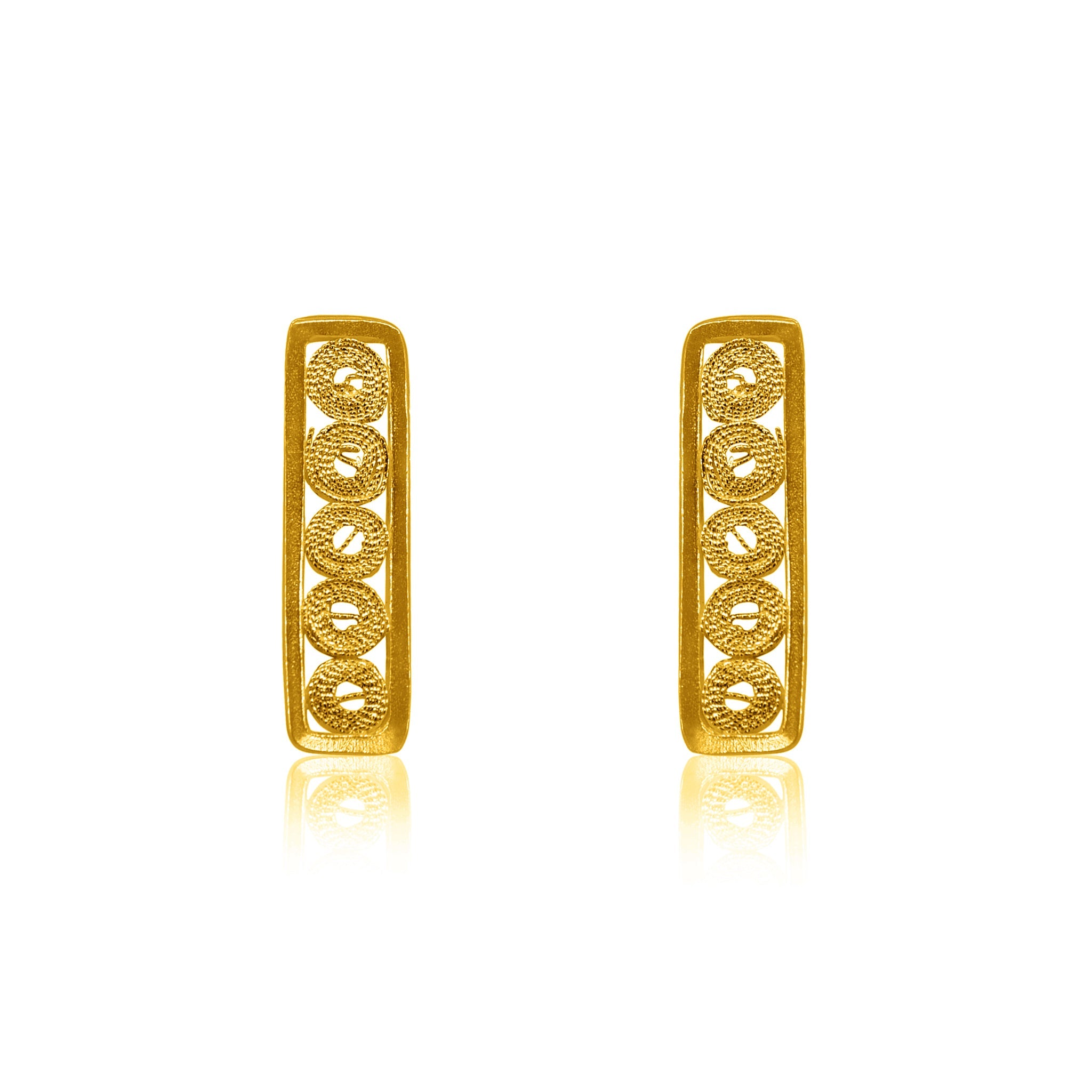 MAXANDRA GOLD STUD EARRINGS FILIGREE