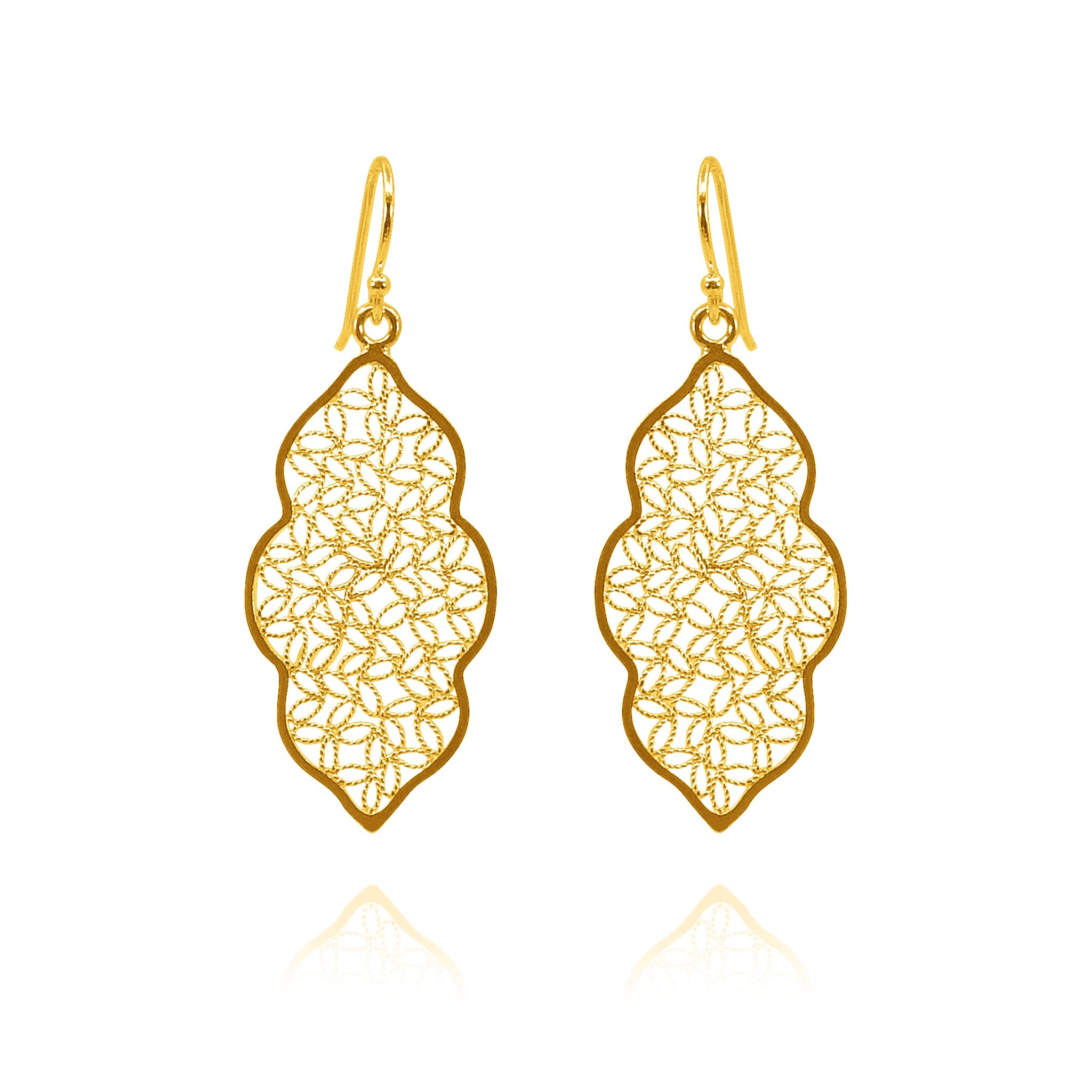 MIRANDA GOLD MEDIUM EARRINGS FILIGREE