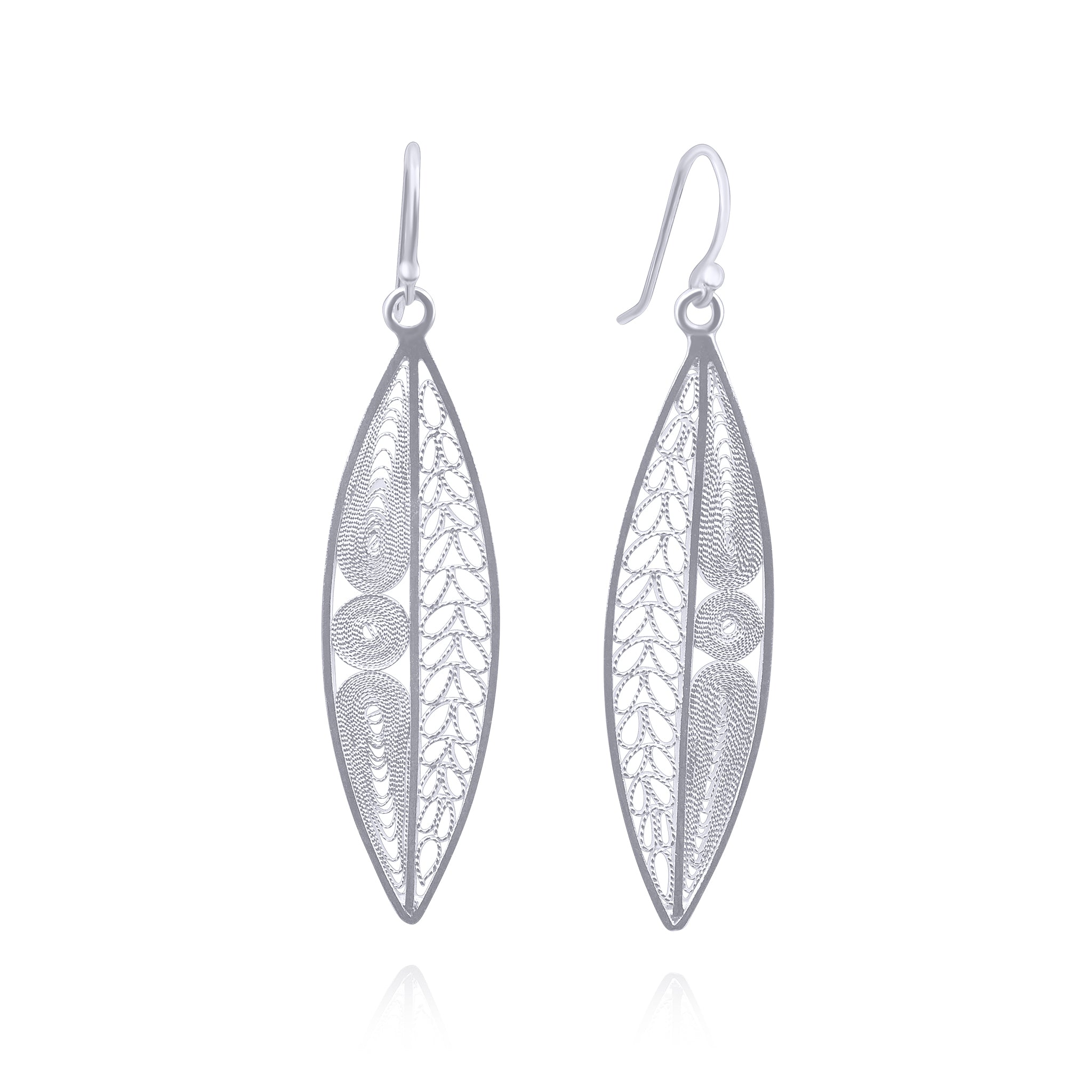 OLIVIA SILVER MEDIUM EARRINGS FILIGREE