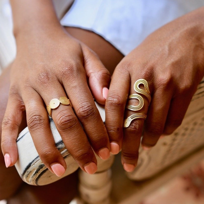 SNAKE GOLD SIGNATURE RING FILIGREE