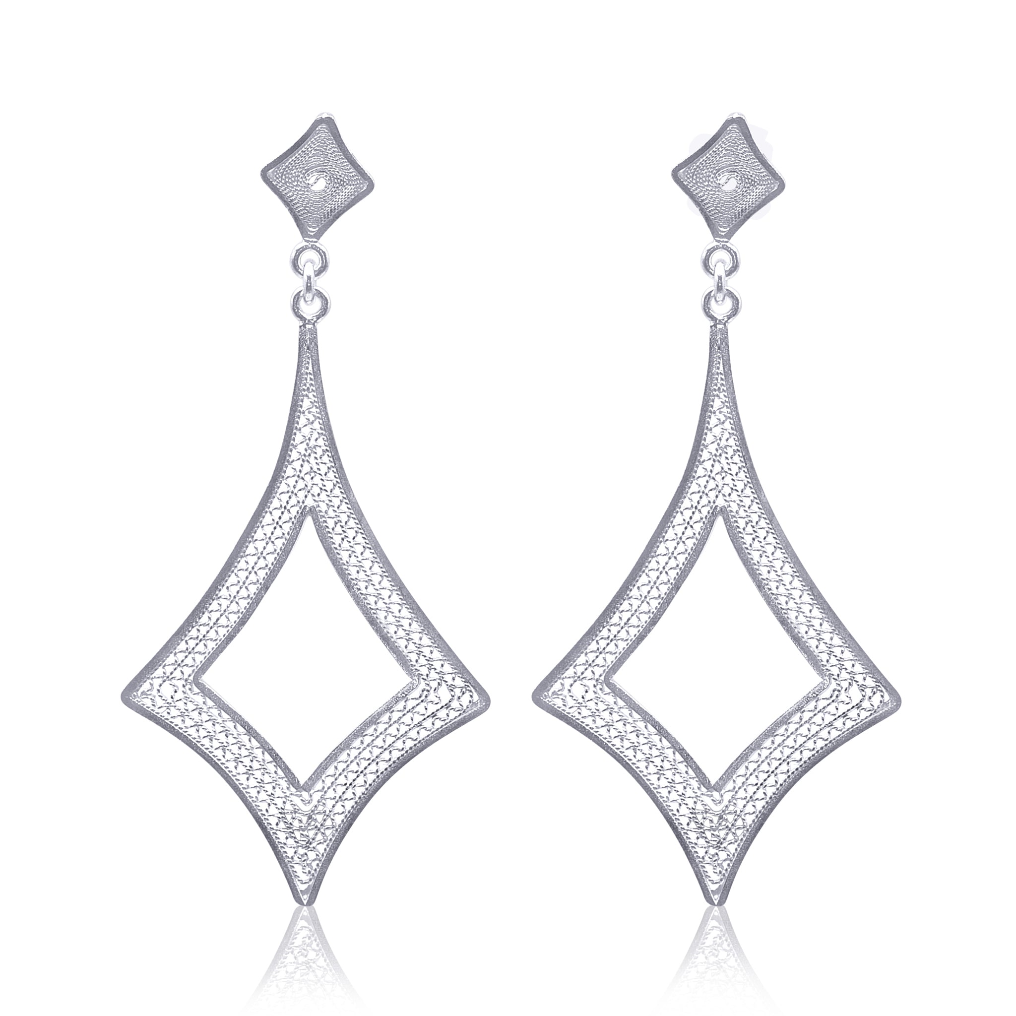 CLAIRE MEDIUM EARRINGS FILIGREE SILVER & GOLD - Olmox